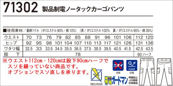 Zドラゴン71302 JIS制電ノータックカーゴ