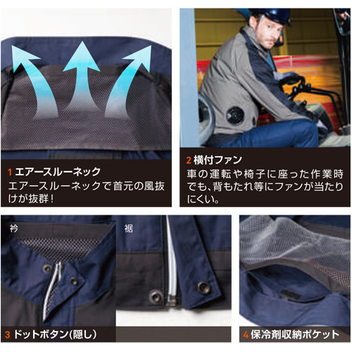 桑和5349-00　綿ハーネス対応空調ブルゾン