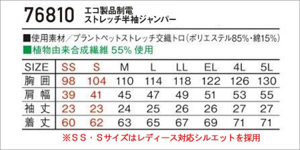 Zドラゴン76810　エコ制電ストレッチ半袖ジャンパー