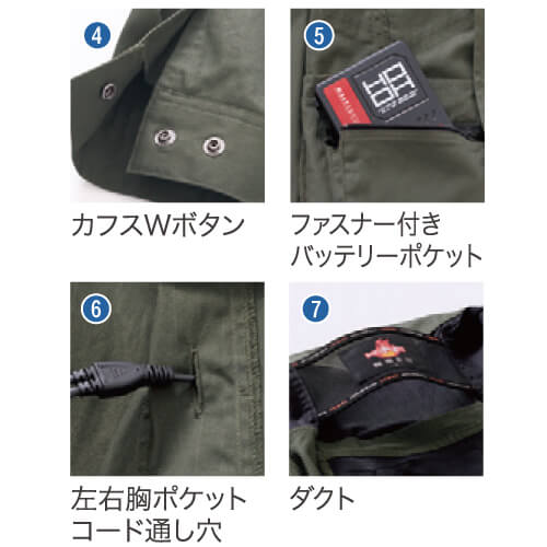 鳳皇V4212 サイドファン空調難燃ブルゾン