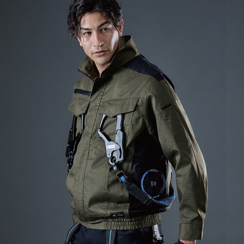 鳳皇V4212 サイドファン空調難燃ブルゾン