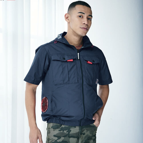 鳳皇V1217　快適ウェア　半袖フードジャケット