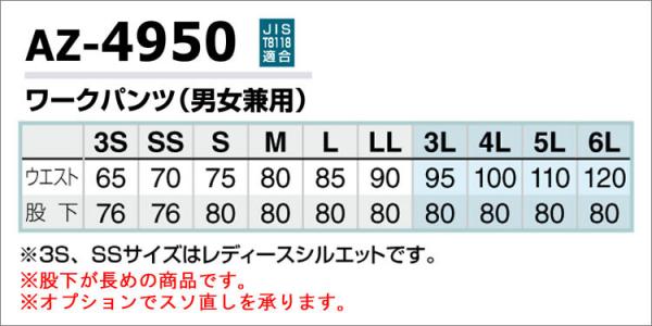 アイトス4950　ワークパンツ (男女兼用)