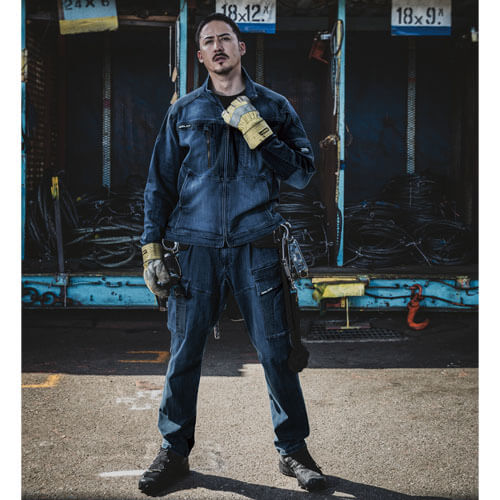 寅壱8992-219 デニムカーゴパンツ