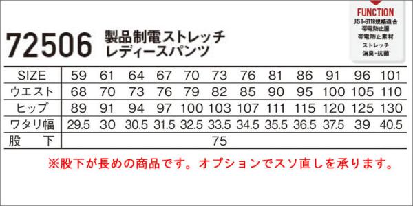 Zドラゴン72506 制電レディスパンツ(裏付)