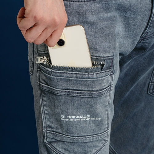 アイズ7312　3Dストレッチデニムカーゴパンツ