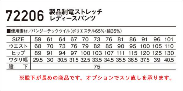 Zドラゴン72206 制電レディースパンツ